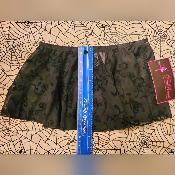 NWT Pau Brook Dancewear Black Velvet Flower Sheer Ballet Tutu Skirt Size Child - Picture 7 of 7